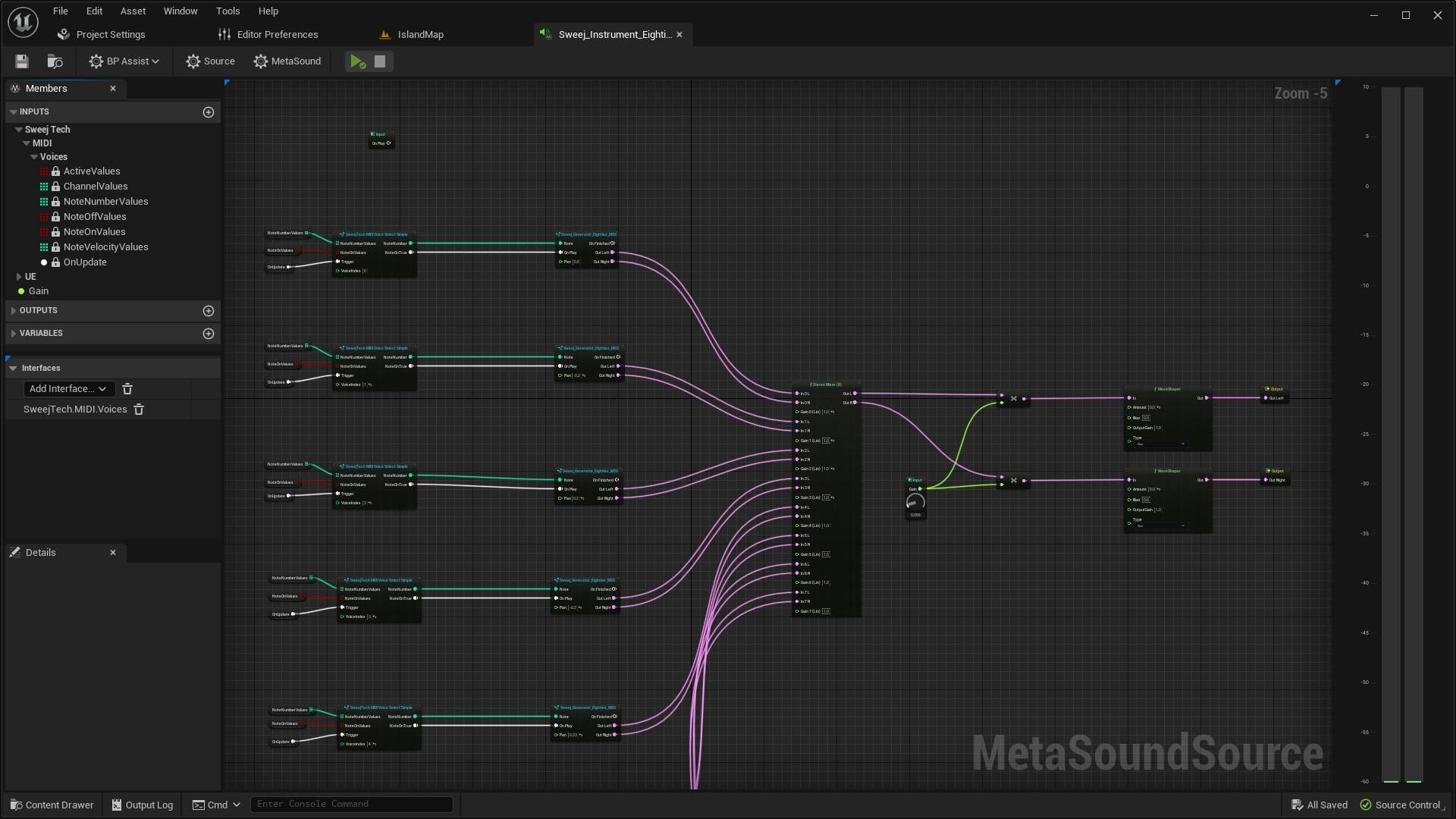 Metasound Midi editor instrument.